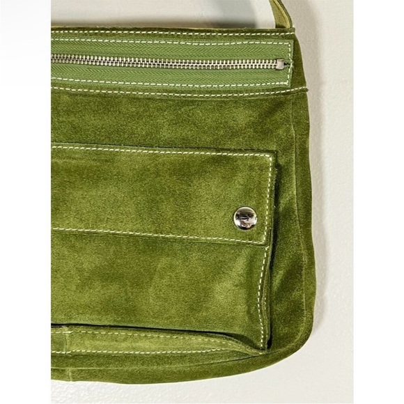 Vintage Y2K Banana Republic Green Suede Bag - Picture 4 of 9